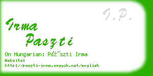 irma paszti business card